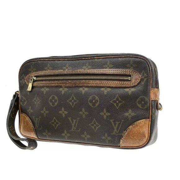 LOUIS VUITTON Marly Dragonne GM Clutch Hand Bag Monogram Brown M51825 05SH978 - Picture 1 of 11